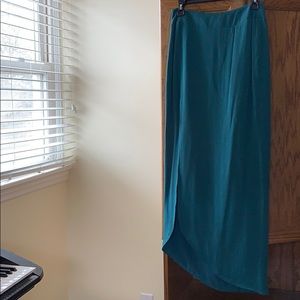Long Teal Blue Skirt w/ Slit